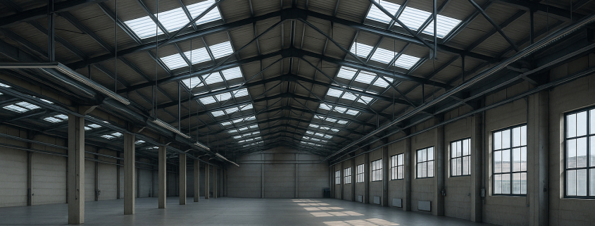 lucernarios industriales Barcelona instalación profesional en nave industrial